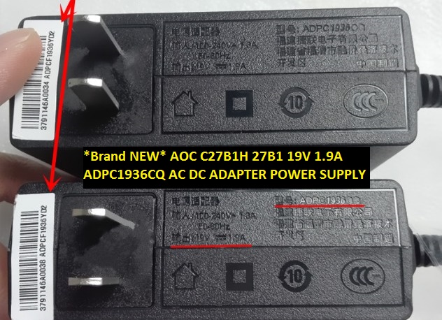 *Brand NEW* AOC C27B1H 27B1 19V 1.9A ADPC1936CQ AC DC ADAPTER POWER SUPPLY